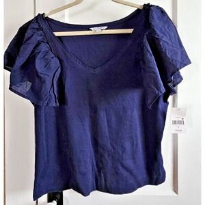 NWT‎ Ophelia Roe Navy blue puffy short sleeve Women Sz 1X